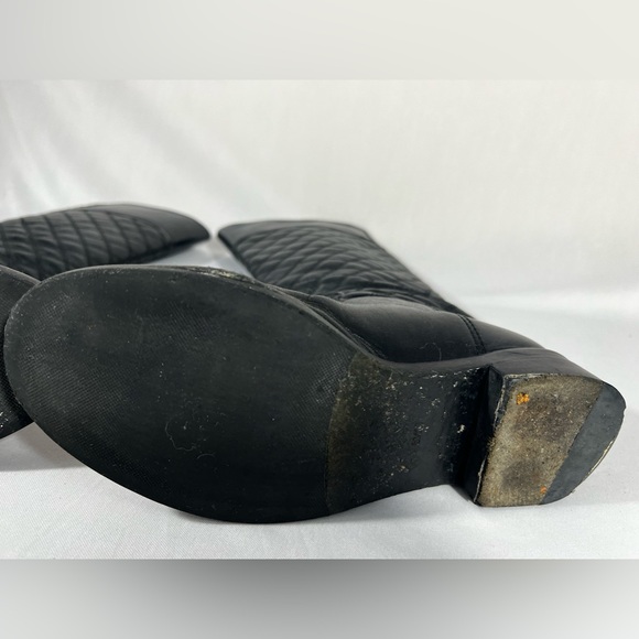 Tory Burch Riding Boots Claremont Tall Boots Quilted Black Vegan Leather… - Picture 11 of 16